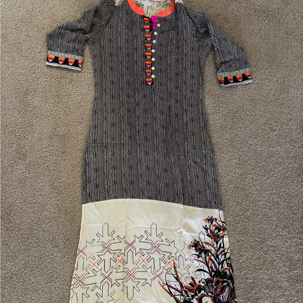 Elegant Black and Cream Kurta